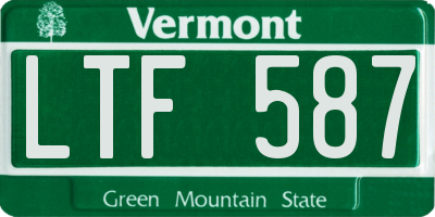 VT license plate LTF587