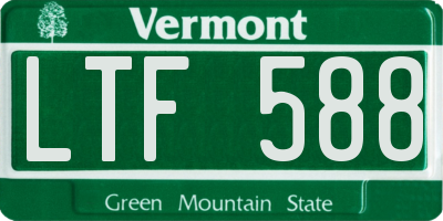 VT license plate LTF588