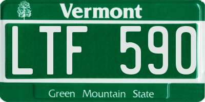 VT license plate LTF590