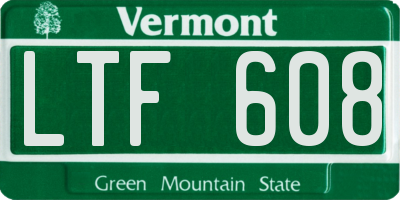 VT license plate LTF608