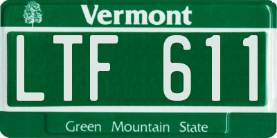 VT license plate LTF611