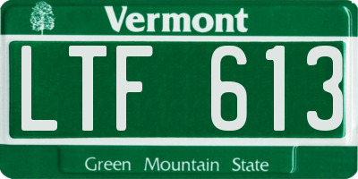 VT license plate LTF613