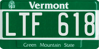 VT license plate LTF618