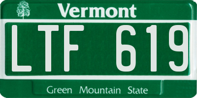 VT license plate LTF619