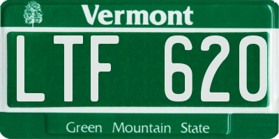 VT license plate LTF620