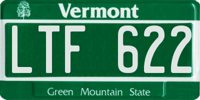 VT license plate LTF622