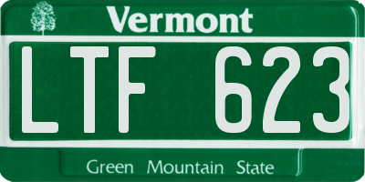 VT license plate LTF623