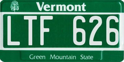 VT license plate LTF626