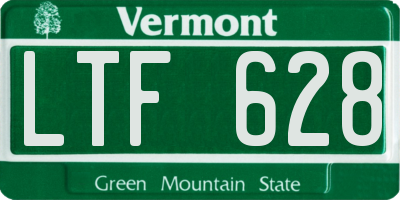 VT license plate LTF628