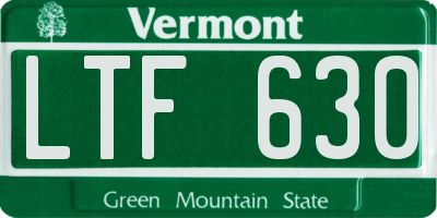 VT license plate LTF630