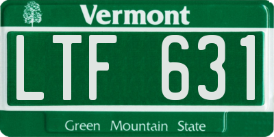VT license plate LTF631