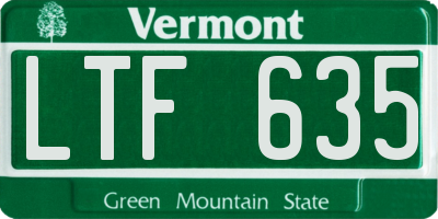 VT license plate LTF635