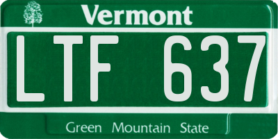 VT license plate LTF637