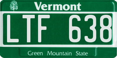 VT license plate LTF638