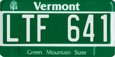 VT license plate LTF641