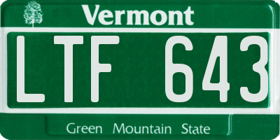 VT license plate LTF643