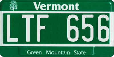 VT license plate LTF656