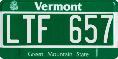 VT license plate LTF657