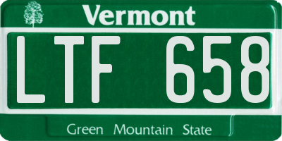 VT license plate LTF658