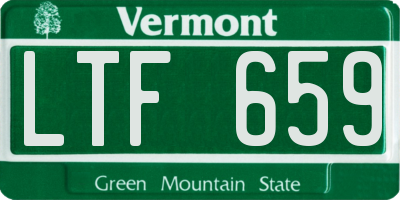 VT license plate LTF659