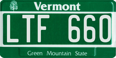 VT license plate LTF660