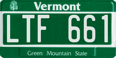 VT license plate LTF661