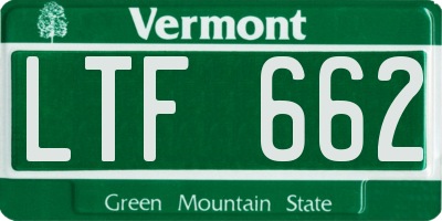 VT license plate LTF662
