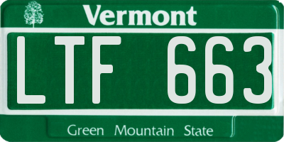 VT license plate LTF663