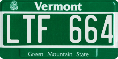VT license plate LTF664