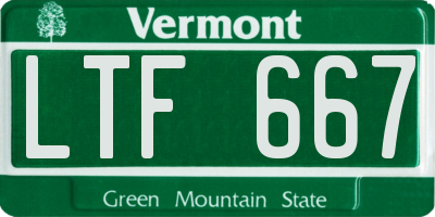 VT license plate LTF667