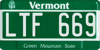 VT license plate LTF669