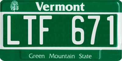 VT license plate LTF671