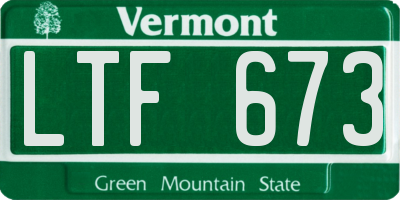 VT license plate LTF673