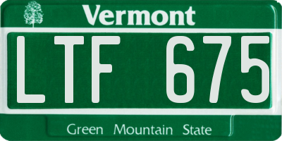 VT license plate LTF675