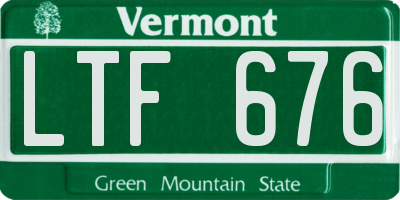 VT license plate LTF676