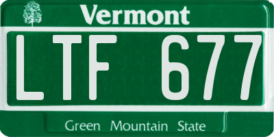 VT license plate LTF677