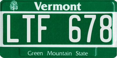 VT license plate LTF678