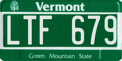 VT license plate LTF679