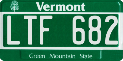 VT license plate LTF682