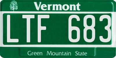 VT license plate LTF683