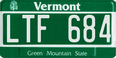VT license plate LTF684