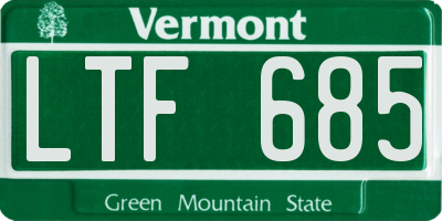 VT license plate LTF685