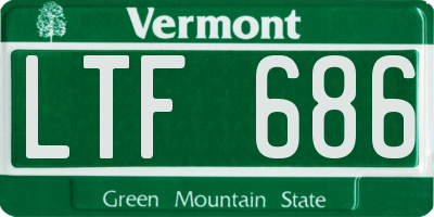 VT license plate LTF686