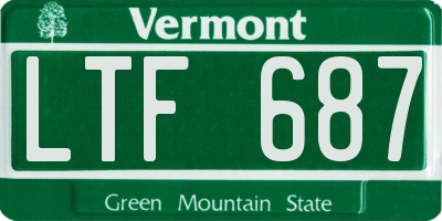 VT license plate LTF687