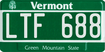 VT license plate LTF688