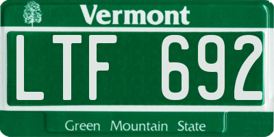VT license plate LTF692