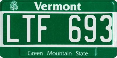 VT license plate LTF693