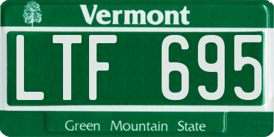 VT license plate LTF695