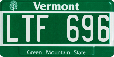 VT license plate LTF696