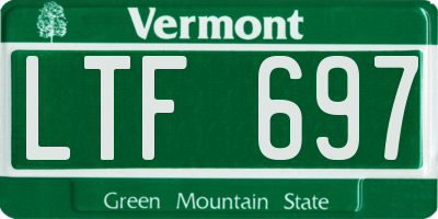 VT license plate LTF697